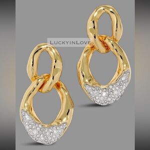 ALEXIS BITTAR • Solanales Crystal Large Link Puffy Molten Drop Earrings